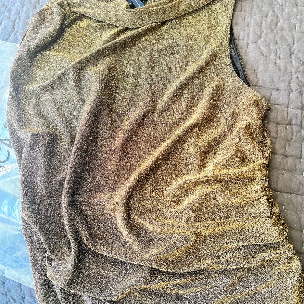 Veronica Beard Mylie Metallic Mock Neck Top XL - Picture 5 of 5